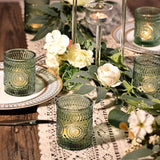 Green Votive Candle Holders Set of 36- Glass Tealight Candle Holders Bulk