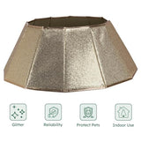 HarcoHome Dazzling Christmas Tree Collar, 26" D Foldable Crystal Christmas Tree Base Cover, Handmade Skirt for Xmas Decoration (Rose Gold, Diamond)