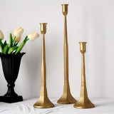 Iron Taper Candle Holder Set of 3, Gold Candlestick Holders Decorative Candle Stand, Tapered Candle Holders Tall Set for Wedding, Dining Table, Home Decoration (Gold)