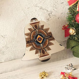 Native American Painting Wooden Ornaments Bell Shape 6 PCS - Holiday Hanging Decorations for Home and Party Decor