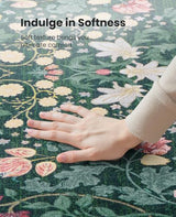 AMADA HOMEFURNISHING 8x10 Washable Area Rugs for Living Room, Non-Slip & Low-Profile Floral Large Area Rug with Durable Edge Binding, Soft Rugs for Living Room, Bedroom, Dining Room