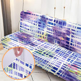 Hixingo Stretch Armless Futon Cover, Futon Mattress Cover Soft Futon Covers with Elastic Bottom, Tie Dye Futon Slipcovers Washable Futon Couch Cover (Medium (63-75"),Geometry)