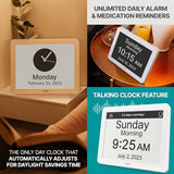Robin Day Clock 2026 for Seniors, 12" Large Digital Calendar Dementia Clock with Talking Function, Alarms, Easy-to-Read Display for Elderly, Day Date Time, Medication Reminder, DST, White