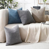 Jepeak 24x24 Inch Decorative Chenille Throw Pillow Covers, Pack of 2 Cozy Concise Pillow Cases Soft Farmhouse Modern Square Cushion Covers for Sofa Couch Bed Living Room Home Decor, Steelblue