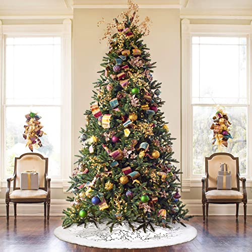 IMIKEYA Tree Skirt: Faux Fur Christmas Tree Skirt Silver Xmas Christmas Tree Mat for Christmas Tree Decorations Holiday Party Xmas Tree Ornaments