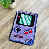 LAKEA Purple Games Console Tufted Rug Funny Childhood Memories Rug Cute Flocking Carpet Floor Pad Anti Slip Doormat Aesthetic Home Pad (23.6X15.7 Inch)