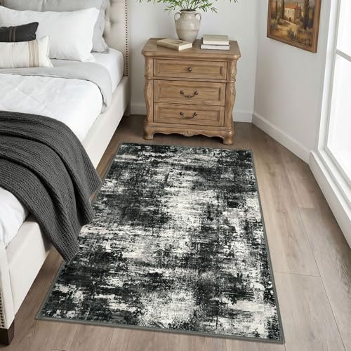 Abstract Washable Entryway Rug 3x5 Area Rug Non Slip Kitchen Rugs