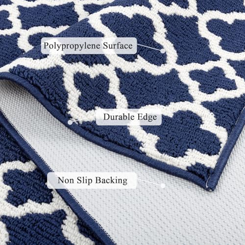 Washable Hallway Runner Rug 2x6',Non-Slip Kitchen Runner, Blue