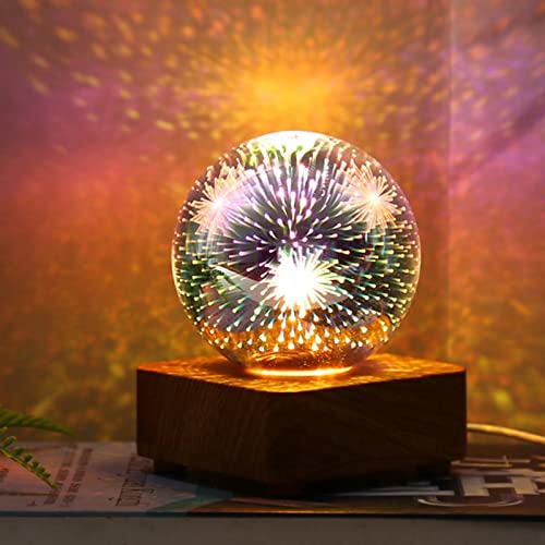 3D Fireworks Christmas Projector Lamp for Bedroom Study Art Decor Lighting Fixtures