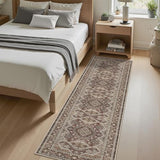 2x8 Runner Rug Vintage Hallway Runner Rug Non Slip Machine Washable Stain Resistant Rugs for Bedroom Bedside Kitchen Entryway Rust Carpet Runners