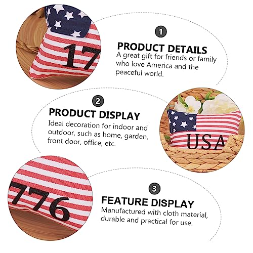 STOBAZA Patriotic American Flag Mini Pillow 3 Pack Decorative Throw Pillow for 4th of July Decor