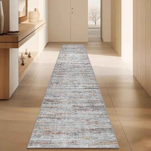 Kitchen Runner Rug 2.5x8 Runners for Hallways，Abstract Washable Runner Rugs Non-Slip Backing Rug Runner, Stain Resistant 8ft Runner Rug,Soft Floor Carpet Rugs for Bedroom，Laundry Room
