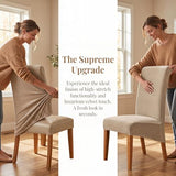 Deisy Dee Stretch XL/Oversized Extra Large Velvet Dining Room Chair Covers for Kitchen Dining，Removable Washable Chair Protectors Slipcovers (Khaki, 2)