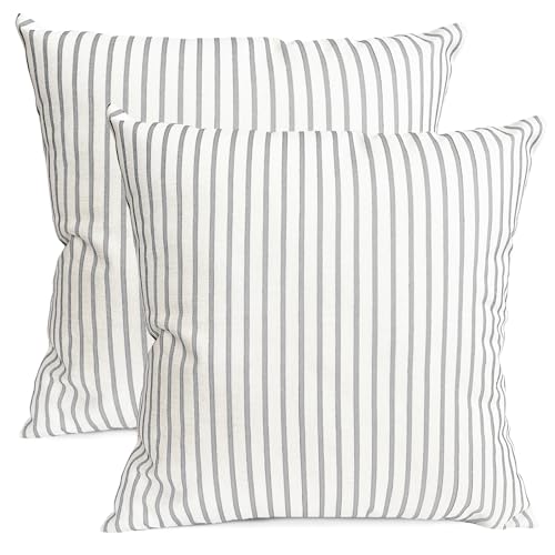 Decorative Throw Pillow Covers Set of 2 Light Gray pillow covers 18x18