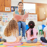 JarThenaAMCS 6Pcs Pastel Student Carpet Seats 16" Round Floor Seats Soft Circle Floor Rug Mats for Back to School Classroom Group Activity Learning Play Areas Supplies