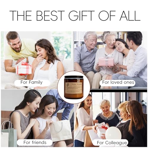 Organic Coconut Vanilla Candles - Non Toxic Soy Candles for Home, Stress Relief & Meditation (7oz)