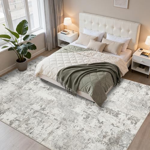 GarveeHome Large Area Rugs 9x12 for Living Room, Neutral Abstract Washable Rug Modern Non Slip Floor Mat Carpet Indoor Beige Accent Rug for Bedroom Dining Room Playroom Nursery Home Decor