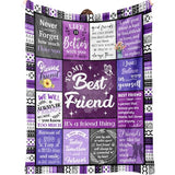 Best Friend Blanket Gifts, Best Friend Birthday Gifts for Women - Friendship Gift to My Best Friends, Bestie, BBF, Soul Sister, Long Distance Blanket Present 50x60in