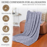 Jacquard Boho Fleece Throw Blanket-Cozy Fluffy Soft Lightweight Fuzzy Fall Blanket for Sofa, Couch, Bed, Chair & Car, Gifts for Teen Girls, Women & Men, Home and Dorm Decor, Gray, 50" x 70"