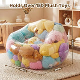 NTYNTY Clear Stuffed Animal Storage Bean Bag Chair for Adults & Kids