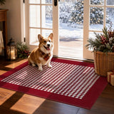 Christmas Indoor Door Mat Washable Red Xmas Dog Muddy Rug 2x3ft