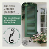 Renovators Supply Cast Iron Shutter Fasteners - Decorative S Style Shutter Dogs Hardware - Rust Resistant External Shutter Tieback with Mounting Screws - 6.5 Inches, Sold in Pairs (Pack of 1)