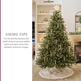 Balsam Hill Lodge Faux Fur Christmas Tree Skirt - Premium Rustic and Luxurious Fur Accents in Brown and Ivory for Tree Decor, Ivory, 72"