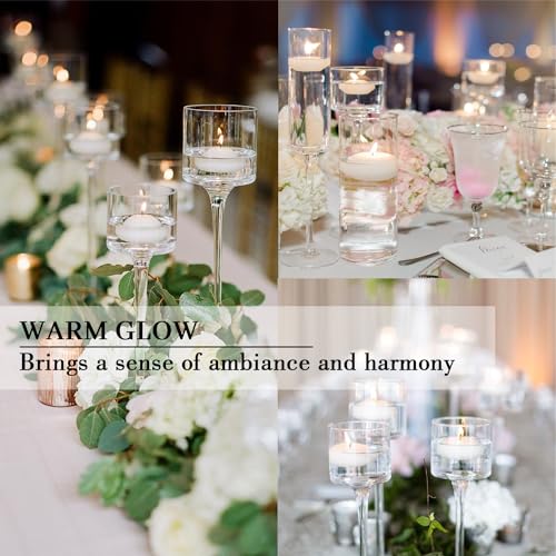 50 Floating Candles, Smoke-Free and odorless, Burning continuously for 5-6 Hours, White, 2-inch Floating Candles, Suitable for Valentine's Day, Weddings, Holidays, Home Decoration……