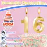 16 Birthday Candles,16th Birthday Decorations for Girls Boys,Sweet 16 Cake Topper Party Decorations,Number Candles for Birthday Cakes