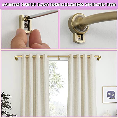 Antique Bronze Disc Curtain Rods, 48-84 Inches Window Curtain Rod,Adjustable Room Darkening Drapery Rod with Aluminum Finials and Brackets,Wrap Around Design