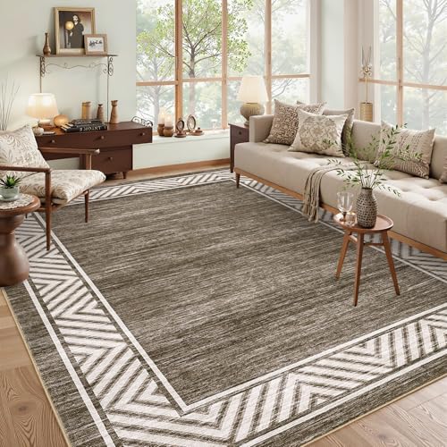 GarveeHome Modern Rugs for Living Room 8x10 Large Bordered Floor Mats