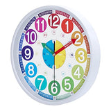 Lafocuse 12 Inch 3D Numbers Silent Kids Wall Clock, Learn to Tell Time Clock for Kids, Rainbow Learning Wall Clock for Kids' Room School Classroom Playroom
