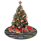 Train Cars Print Christmas Tree Skirt Plush Soft Xmas Tree Mat Christmas Decoration for New Year Holiday Xmas 30"