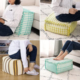 MOCOFO Decoration Cotton Unstuffed Woven Pouf Covers Square Footstool Pouf Ottoman for Living Room,Bedroom,Patio(Yellow,40x40x20cm)
