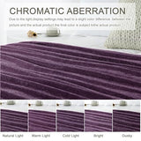 Chenille Throw Blanket for Couch 50"X 60", Soft Cozy Throws with Fringe Tassel for Bed Sofa Chair Cover, Lightweight Knitted Decorative Boho Blankets for Living Room, Dark Purple