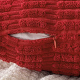 MIULEE Pack of 2 Christmas Red Corduroy Decorative Throw Pillow Covers 18x18 Inch Soft Boho Striped, 18x18 Pillow Inserts Pack of 2 Down Alternative Decorative Feather Throw Pillow Inserts for Sofa Be