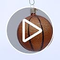 Old World Christmas Basketball Glass Blown Ornament for Christmas Tree, Handcrafted Holiday Decoration, Sport Collection