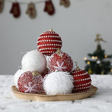 Christmas Tree Ball Ornament Set 16pcs 80mm/3.15inch Red White Glittering Shatterproof Foam Christmas Ball Ornaments Xmas Tree Decor Holiday Decoration