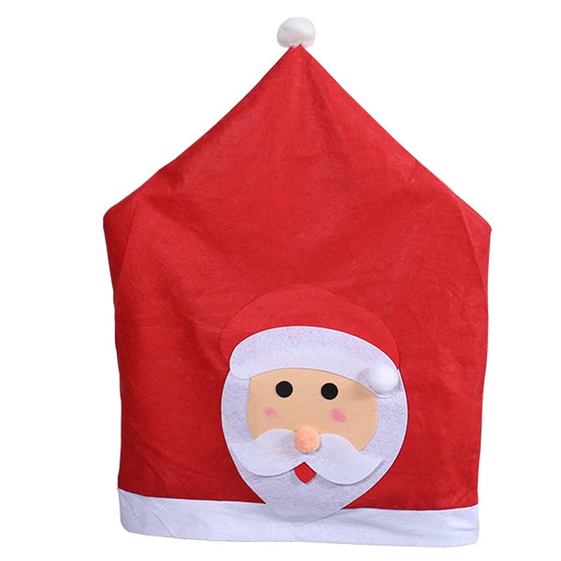 Christmas Chair Dinner Table Decoration Santa Snowman Elk Chair Back Covers Protector 2024 New Year Holiday Party