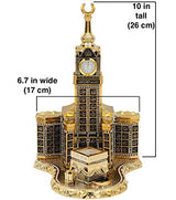 Modefa Islamic Turkish Table Decor Showpiece Gift Sculpture Figure Arabic 99 Names of Allah Kaba Clock Tower Replica Gold