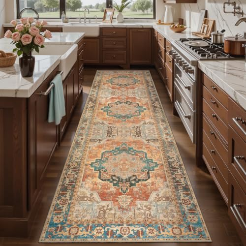 Tangsoo Oriental 3x8 Washable Runner Rugs for Hallway, Runner Rug Non Slip