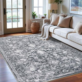 Area Rug 6x9 Living Room Rug Washable Rugs Non Slip Rugs, Grey
