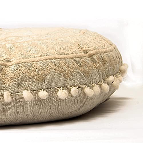 Mandala Life ART Bohemian Floor Cushion Cover –24 inches - Room Décor Decorative Round Pillow Case for Meditation, Yoga, and