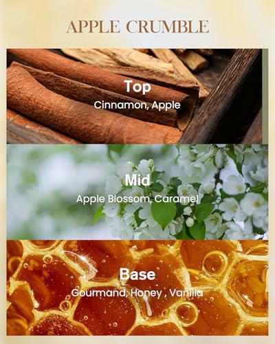 M&SENSE Apple Crumble Soy Candle, 14.1oz, Autumn Baking Thanksgiving Gifts