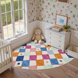 jinchan Corner Rug Washable Kids Rug Colorful Reading Nook Mat Berries