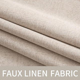 MIULEE 100% Blackout Linen Textured Curtains for Bedroom Solid Thermal Insulated Natural Beige Grommet Room Darkening Curtains & Drapes Luxury Decor for Living Room 52 x 84 Inch (2 Panels)