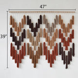 IOWER Macrame Wall Hanging Yarn Boho Wall Decor Wave Tassel Home Wall Aesthetic Living Rooms Bedrooms Offices Geometric Art Chic Home Decor 47" W x 39" L