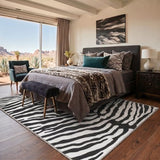 Zebra Print Rugs 5x7 Washable Area Carpet for Bedroom Living Room