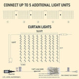 Dazzle Bright 300 LED Curtain Lights, Plug in Fairy Curtain Lights for Bedroom, Christmas Hanging String Lights Outdoor for Window Backdrop Wall Wedding Patio Indoor Dorm Party Decor, Warm White