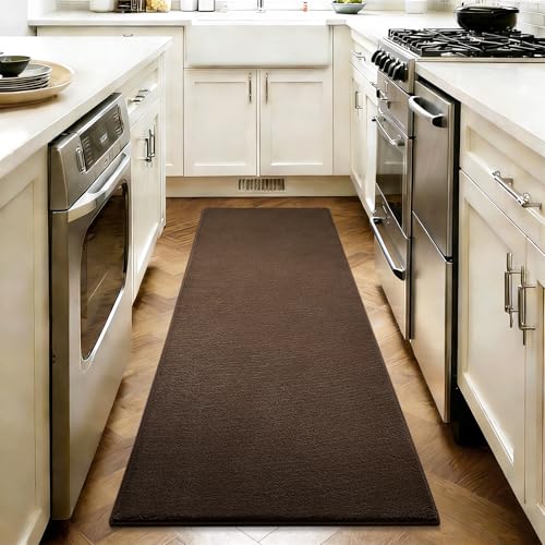 Vasofe Brown Hallway Runner Rug, 2x6 Feet Non Slip Runners, Memory Foam Rug